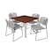Kee/Zeng Kee Square Table & Chair Set, Wood, Metal, Polypropylene Top TB4242CHBPCM44GY - alternate 1